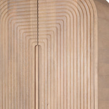 Load image into Gallery viewer, 72" Solid Wood Texture Door Arched Cabinet With Four Doors - Natural