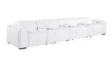 Load image into Gallery viewer, Top Grain Leather Reclining Metal USB Sofa (720425) - White
