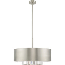 Load image into Gallery viewer, 25'' Six Light Dimmable Chandelier With Shades - Nickel