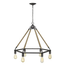 Load image into Gallery viewer, Six Light Metal Dimmable Chandelier - Brown / Black