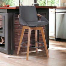 Load image into Gallery viewer, Swivel Counter Height Bar Chair - Gray / Brown