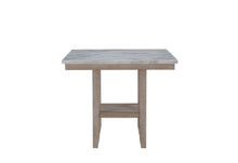 Load image into Gallery viewer, 42" Faux Marble And Wood Square Bar Table - White And Natural