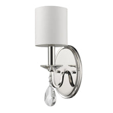 Load image into Gallery viewer, Three Light Wall Sconce With Fabric Shade - Silver / White