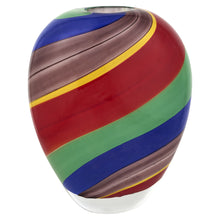 Load image into Gallery viewer, Striped Murano Style Art Table Vase - Red / Green / Red