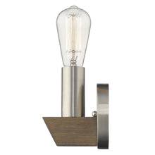 Load image into Gallery viewer, Metal And Wood Wall Sconce - Silver
