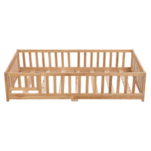 Load image into Gallery viewer, Solid Floor Bed With Door And Fence For Children