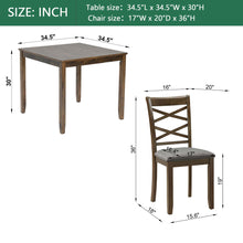 Load image into Gallery viewer, 5 Piece Dining Table Set & 4 Chairs - Walnut