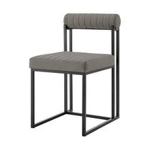 Load image into Gallery viewer, Upholstered Faux Leather Open Back Dining Side Chairs (Set of 2) - Gray