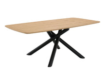 Load image into Gallery viewer, Wood Iron Cross Leg Base Dining Table - Natural / Black