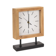 Load image into Gallery viewer, Square Table Clock - Natural / Black