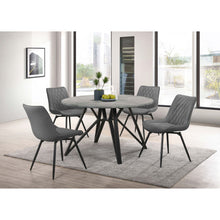Load image into Gallery viewer, Vellux - 5 Piece Round Dining Table Set With Concrete Top Upholstered Chairs - Gunmetal