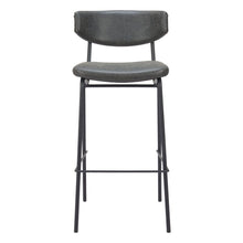 Load image into Gallery viewer, 26" Faux Leather Low Back Counter Height Bar Chairs (Set of 2) - Black