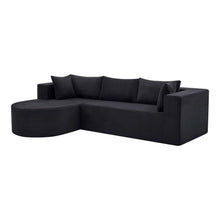 Load image into Gallery viewer, Corduroy Modular Sofa Chaise With Toss Pillows (723851) - Black