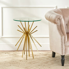Load image into Gallery viewer, Table With Sunburst Design - Gold