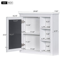 Load image into Gallery viewer, Wall Mounted Medicine Cabinet With Mirror And 3 Open Shelves