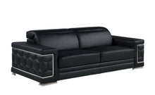 Load image into Gallery viewer, Silver Legs Sofa Leather - Black