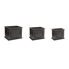Load image into Gallery viewer, Geometric Rectangular Planter Boxes (Set of 3) - Black