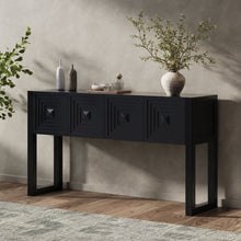 Load image into Gallery viewer, Geometric Carved Console Table With 3 Soft Close Drawers