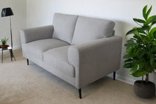 Load image into Gallery viewer, Linen Loveseat - Light Gray / Black