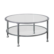 Load image into Gallery viewer, Glass Metal Round Coffee Table - Silver