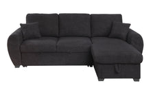 Load image into Gallery viewer, Veronica - Reversible Sleeper Sectional Sofa With Storage Chaise - Black