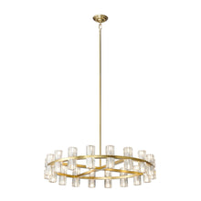 Load image into Gallery viewer, Wagon Wheel Multi Light Metal Chandelier With Shades - Gold / Clear
