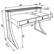 Load image into Gallery viewer, Serrano - 2 Drawer Writing Desk With Polished And Tempered Glass Hutch - Glossy White