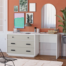 Load image into Gallery viewer, Valencia - 3 Drawer Dresser And Desk - Taupe