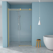 Load image into Gallery viewer, Single Sliding Bypass Shower Door Enclosure With Tempered Glass