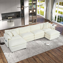 Load image into Gallery viewer, Modern Comfy Deep Seat Modular Sectional Sofa Cloud Couch With Ottoman