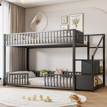Load image into Gallery viewer, Bunk Bed With Storage Ladder, Compact Design
