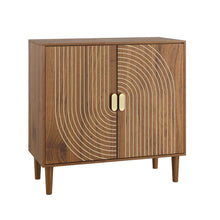 Load image into Gallery viewer, Buffet Cabinet With Line Groove Design, Sideboard Buffet Cabinet With Storage, Multifunctional Accent Cabinet For Living Room, Entryway, Hallway, Office, Kitchen - Brown