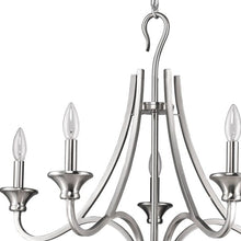 Load image into Gallery viewer, Candle Style Five Light Metal Dimmable Chandelier - Silver