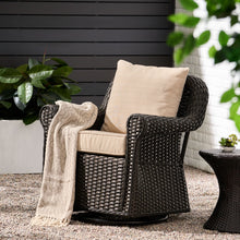 Load image into Gallery viewer, Amaya - Outdoor Swivel Rocker Chair With Water Resistant Cushions - Brown / Beige