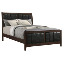 Load image into Gallery viewer, Queen Panel Bed With Upholstered Headboard And Footboard - Brown