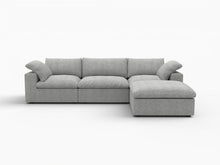 Load image into Gallery viewer, 2 Piece Living Room Set Blend Modular Sofa With Ottoman Storage - Light Gray