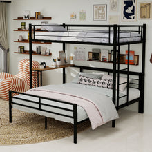 Load image into Gallery viewer, Bunk Bed With Built In Desk & Guardrail Frame