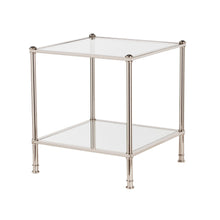 Load image into Gallery viewer, Glass Iron Square Mirrored End Table - Silver