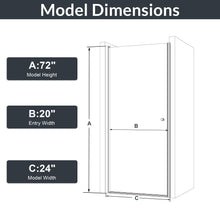 Load image into Gallery viewer, Semi Frameless Circular Pivot Shower Door With 1 / 4" Sgcc Tempered Glass