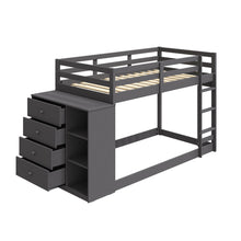 Load image into Gallery viewer, Gaston - Bunk Bed Twin Over Twin With 4 Drawers & 3 Compartments - Gray