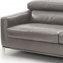 Load image into Gallery viewer, Leather Sofa With Silver Legs - Dark Gray