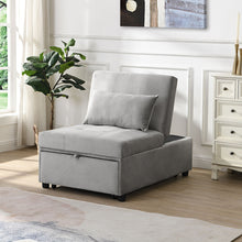 Load image into Gallery viewer, Folding Ottoman Sofa Bed - Gray Fabric