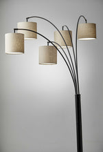 Load image into Gallery viewer, Five Light Tree Floor Lamp With Beige Solid Color Drum Shade - Black / Bronze