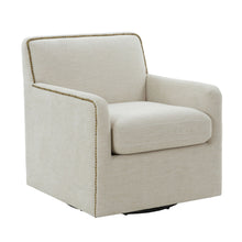 Load image into Gallery viewer, Tolland - Swivel Accent Chair With Antique Brass Nailhead Trim - Beige
