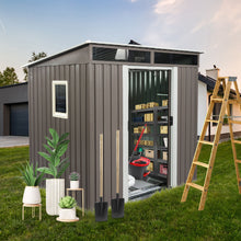 Load image into Gallery viewer, Outdoor Metal Storage Shed With Window Transparent Plate W540S00011 - Gray