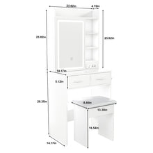 Load image into Gallery viewer, Small Makeup Vanity Desk With Adjustable LED Lights