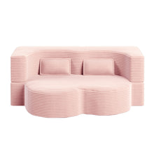 Load image into Gallery viewer, Convertible Foam-Filled Sleeper Sofa Bed With 2 Pillows