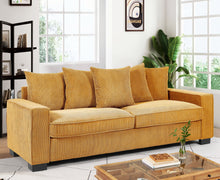 Load image into Gallery viewer, Luxe Sofa With 5 Matching Toss Pillows, Sleek Design, Spacious And Comfortable 3 Seater Couch