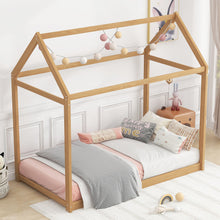 Load image into Gallery viewer, Wooden House Shaped Bed