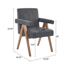 Load image into Gallery viewer, Contemporary Poppy Fabric Dining Armchair With Rubberwood Legs